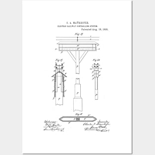 Electric Railway Controlling System Vintage Retro Patent Hand Drawing Funny Novelty Gift Posters and Art